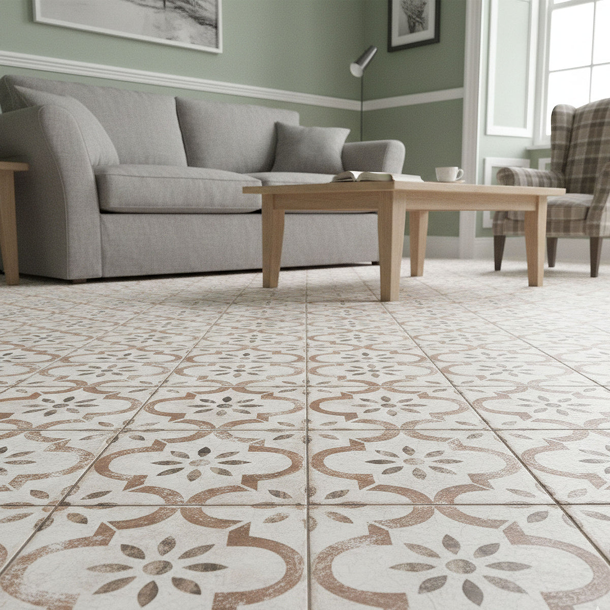 Salcombe Cotto Patterned Tile