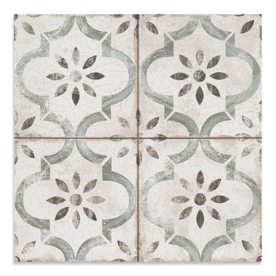 Salcombe Green Patterned Tile