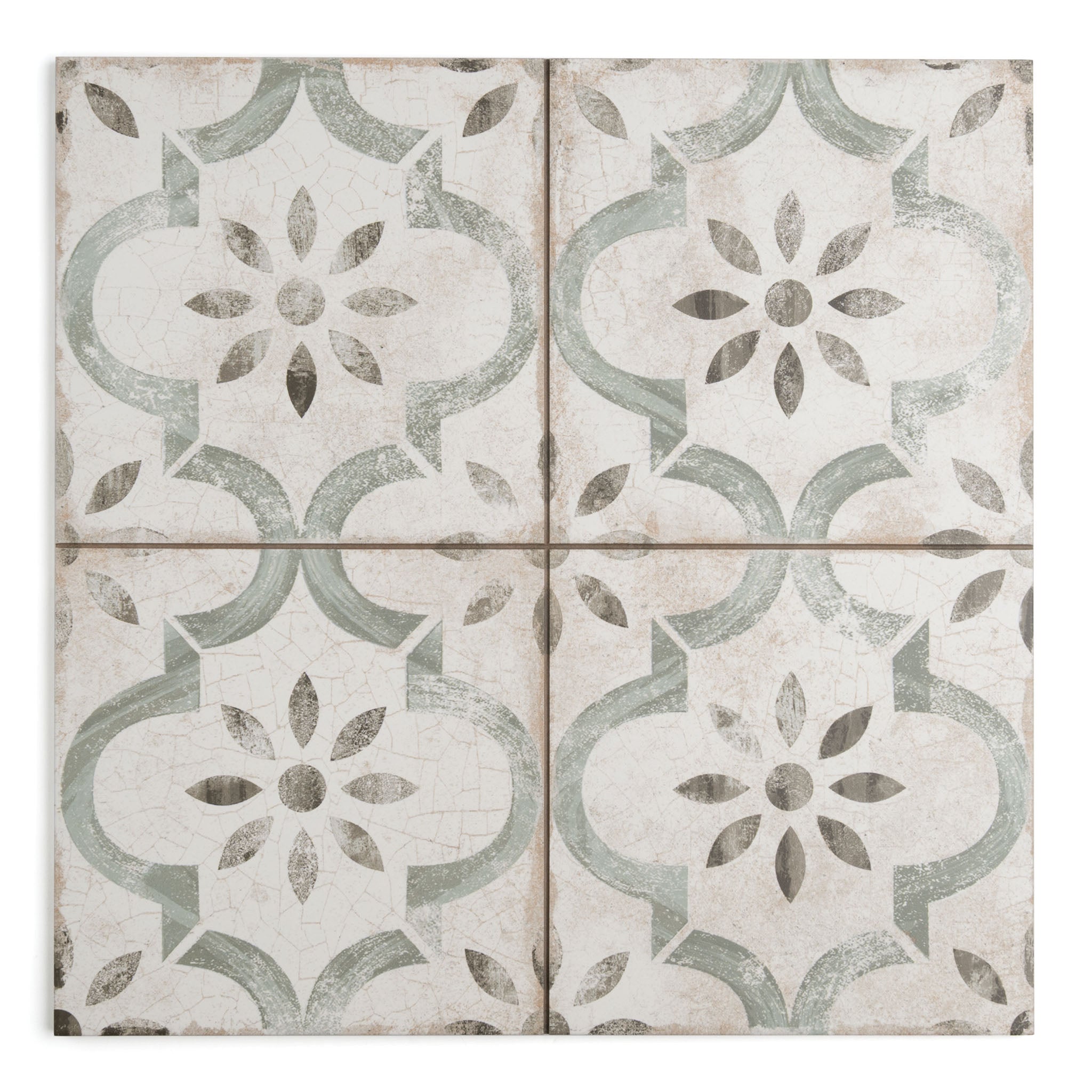 Salcombe Green Patterned Tile