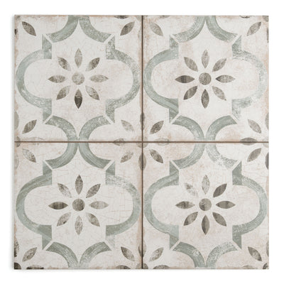 Salcombe Green Patterned Tile