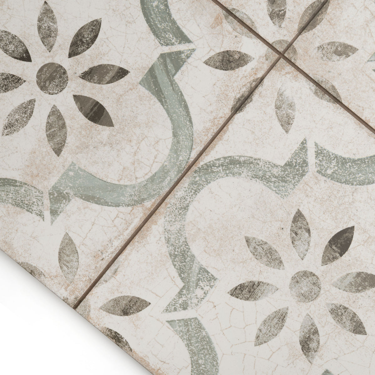 Salcombe Green Patterned Tile
