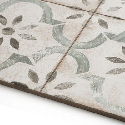 Salcombe Green Patterned Tile