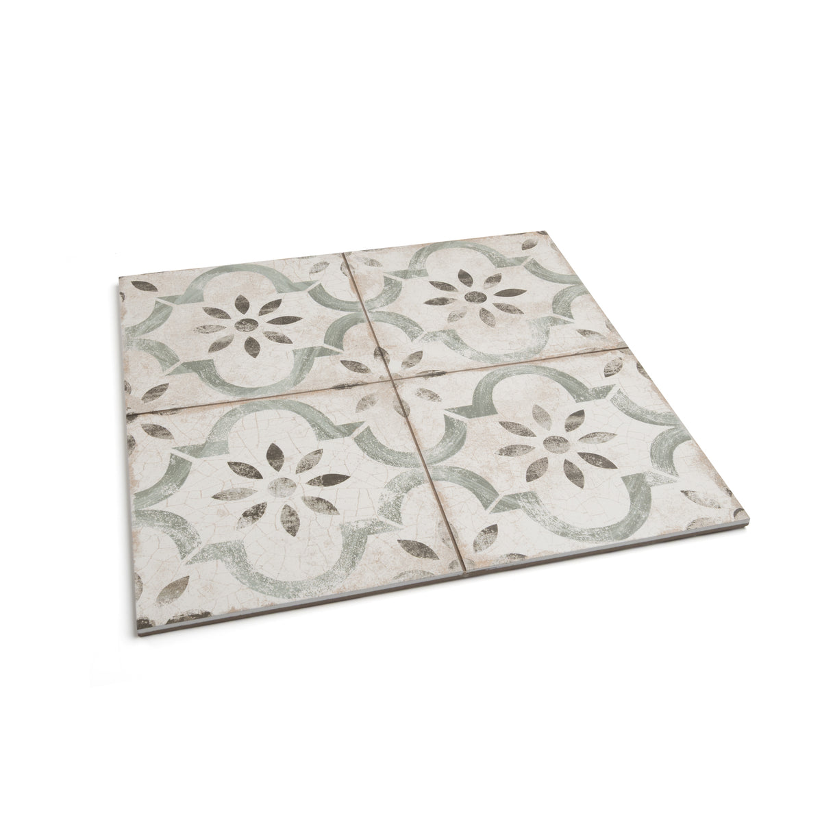 Salcombe Green Patterned Tile