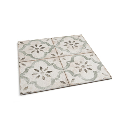 Salcombe Green Patterned Tile