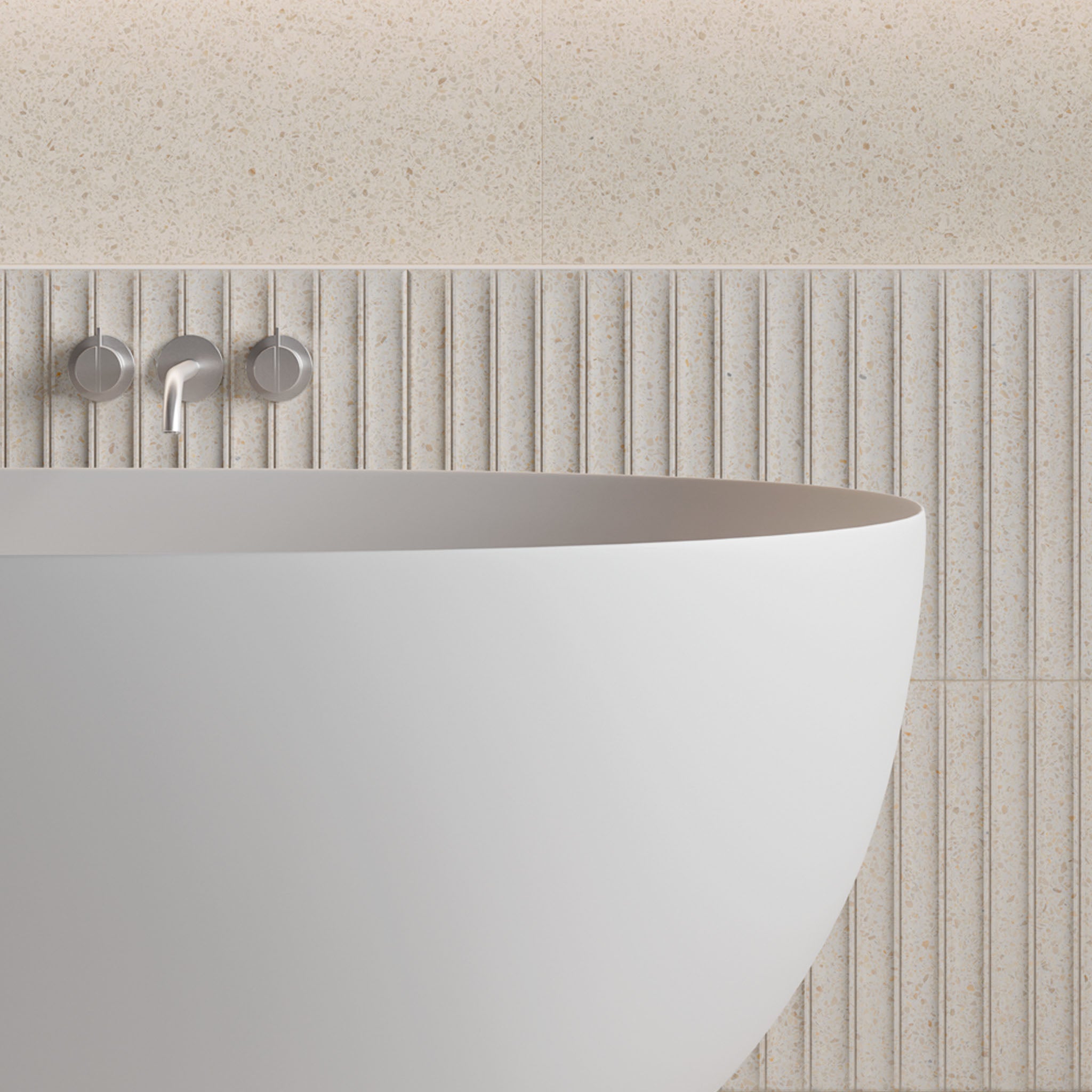 Solace Cream Fluted Tile