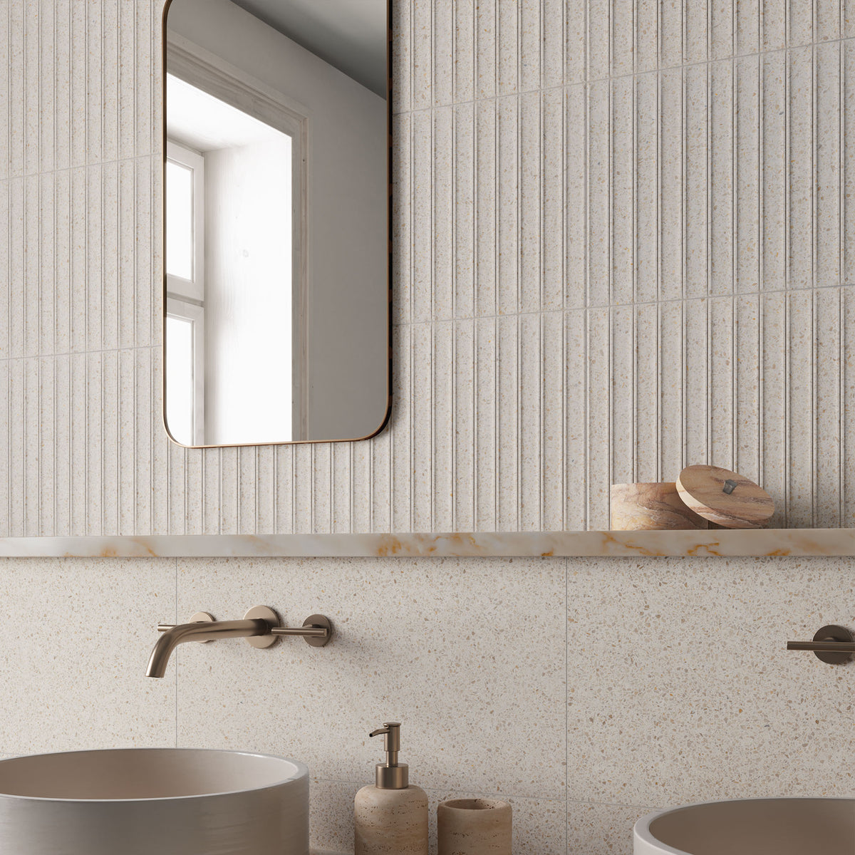 Solace Cream Fluted Tile