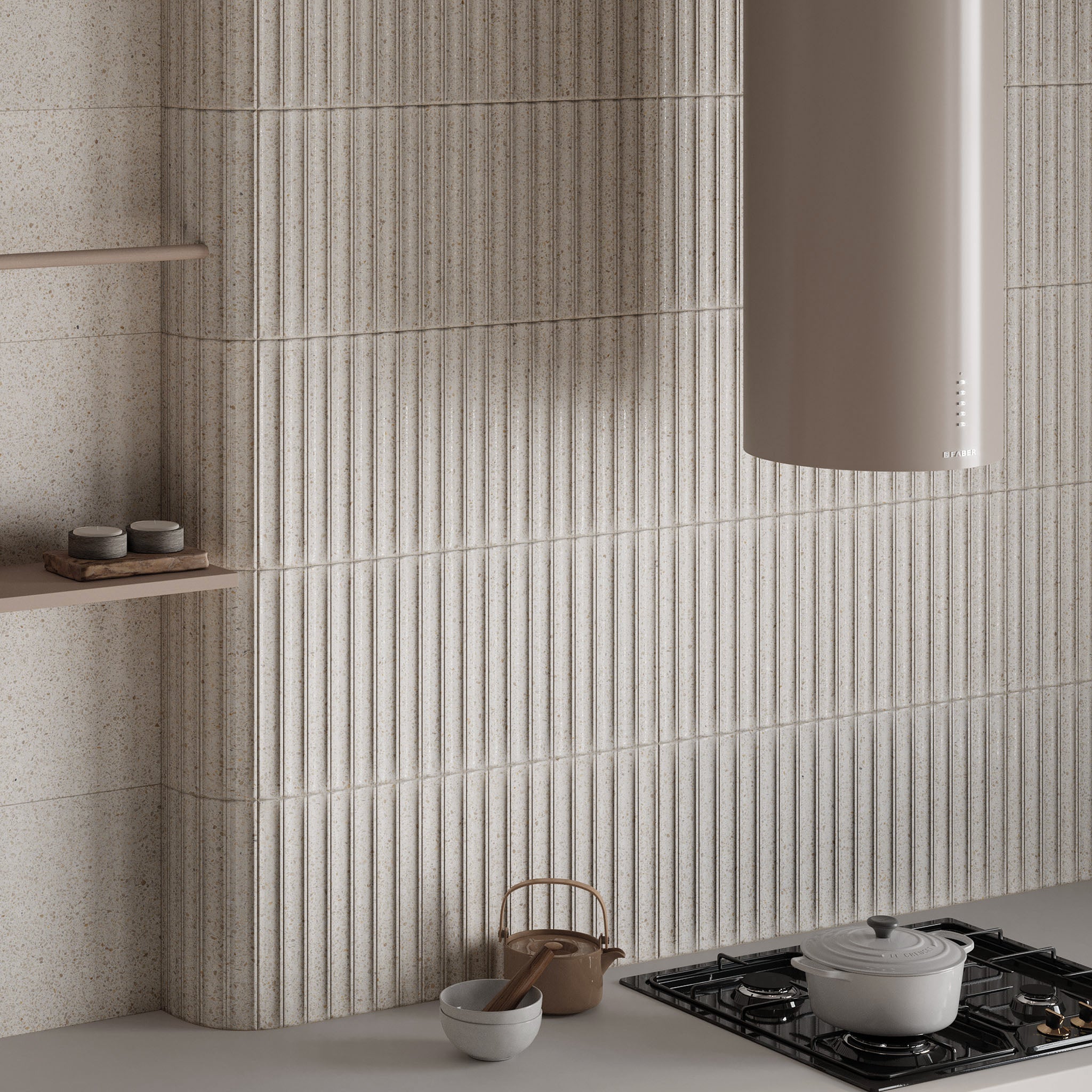 Solace Cream Fluted Tile