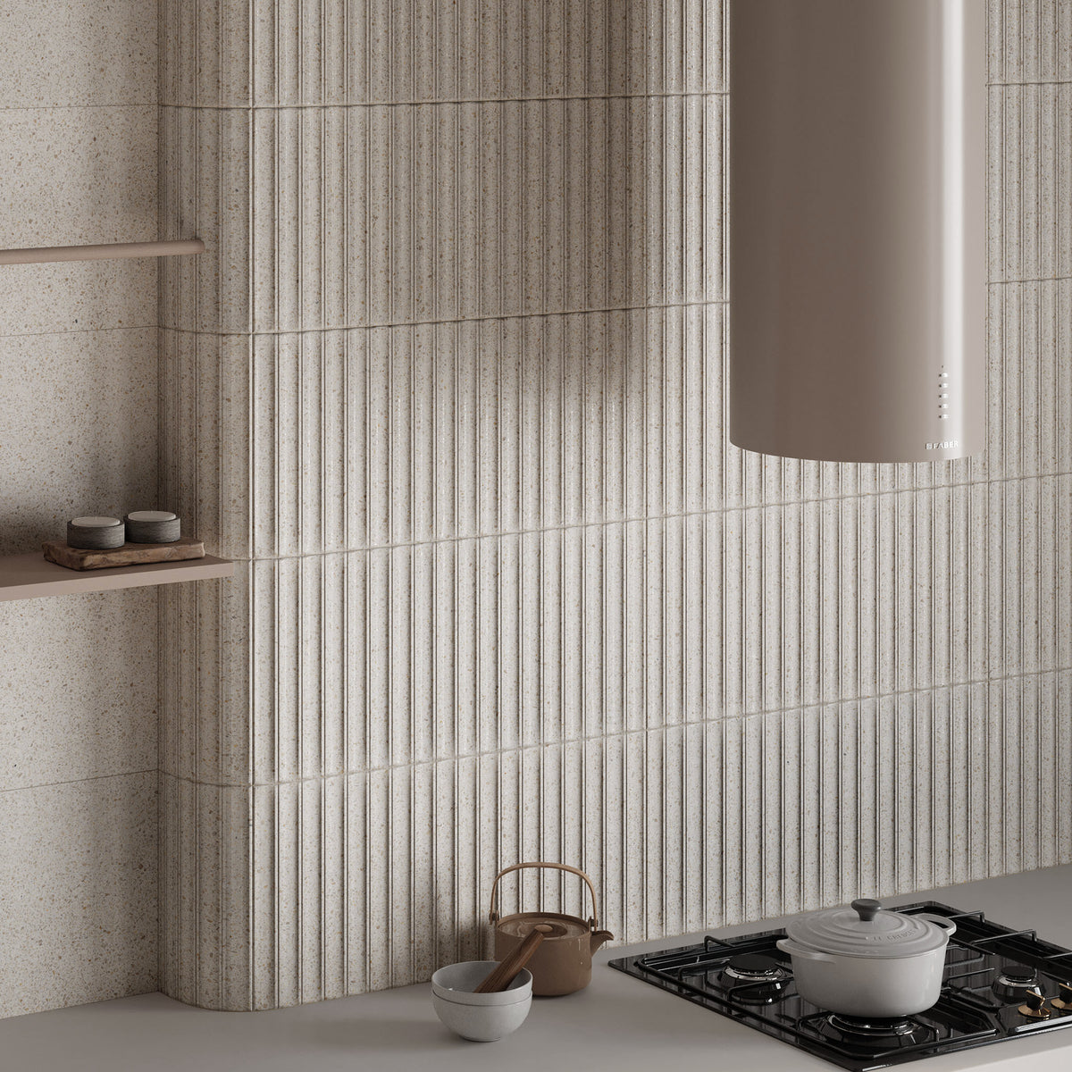 Solace Cream Fluted Tile
