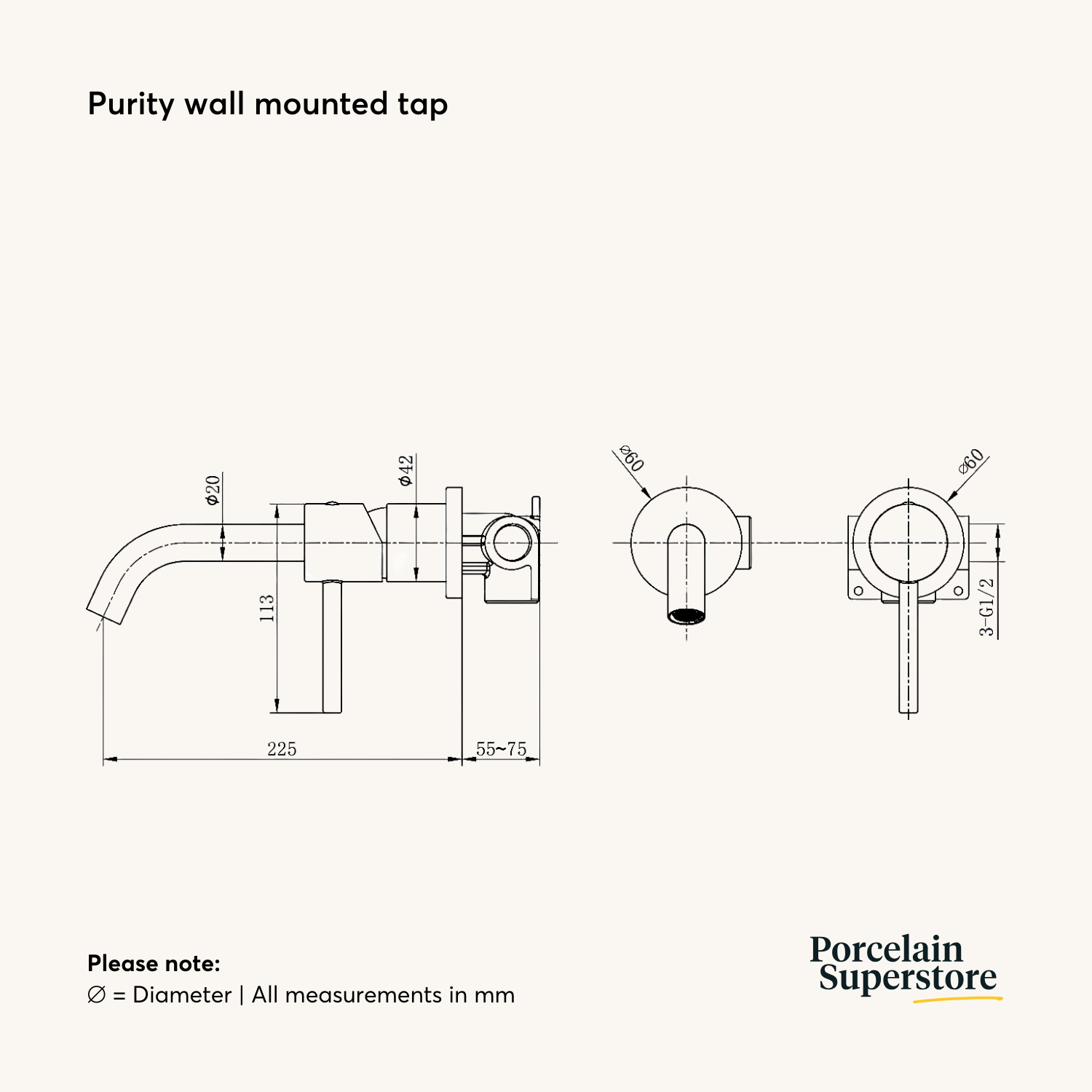 Purity Wall Mounted Tap