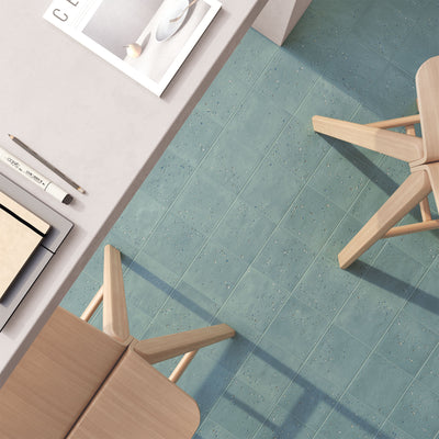 Starburst Teal Terrazzo Tile