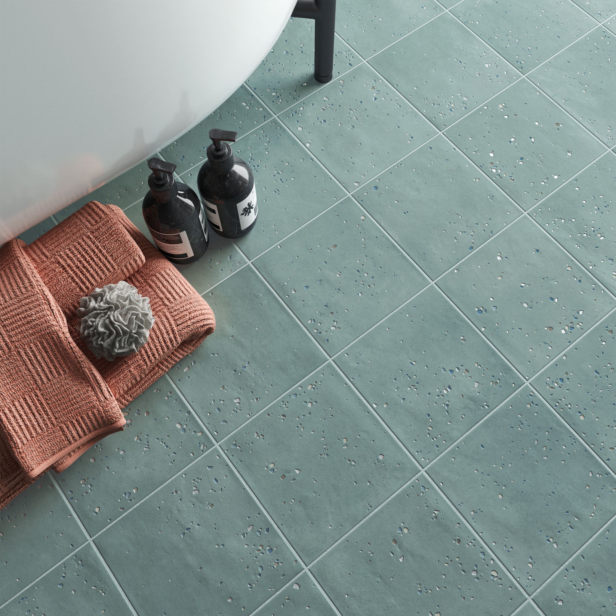 Starburst Teal Terrazzo Tile