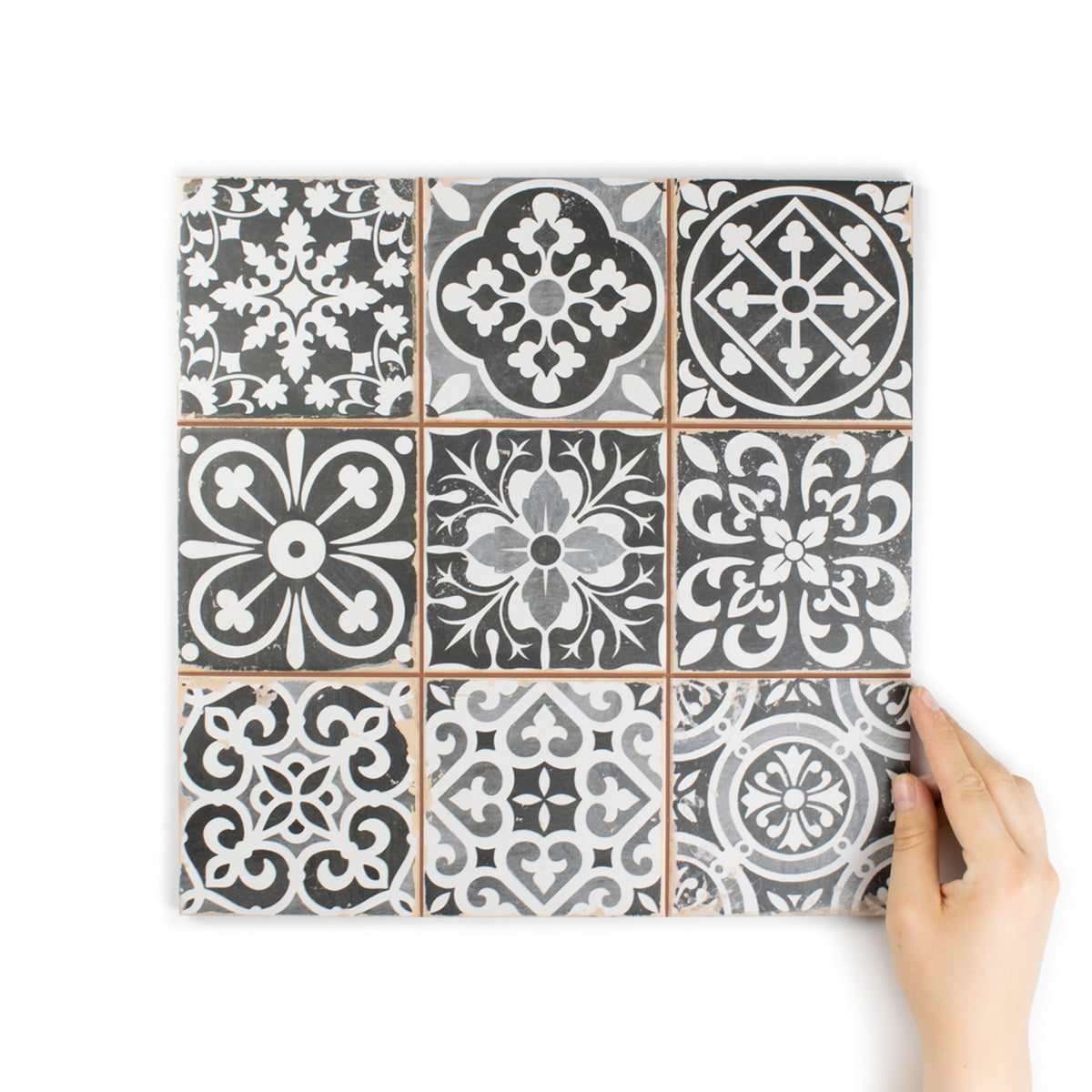 Tapestry Black Patterned Tile