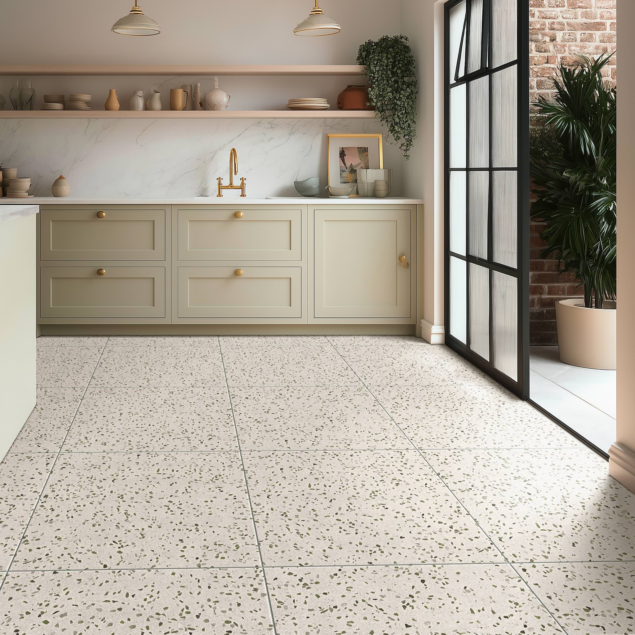 Terrazzo Green Porcelain Tile