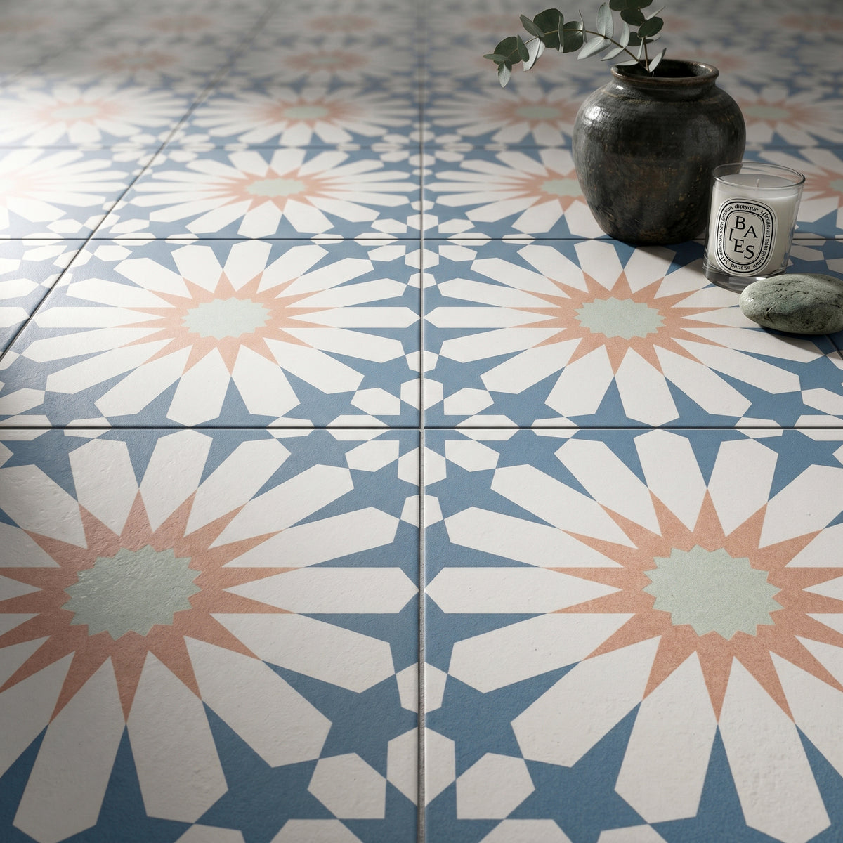 Tropez Blue Patterned Tile