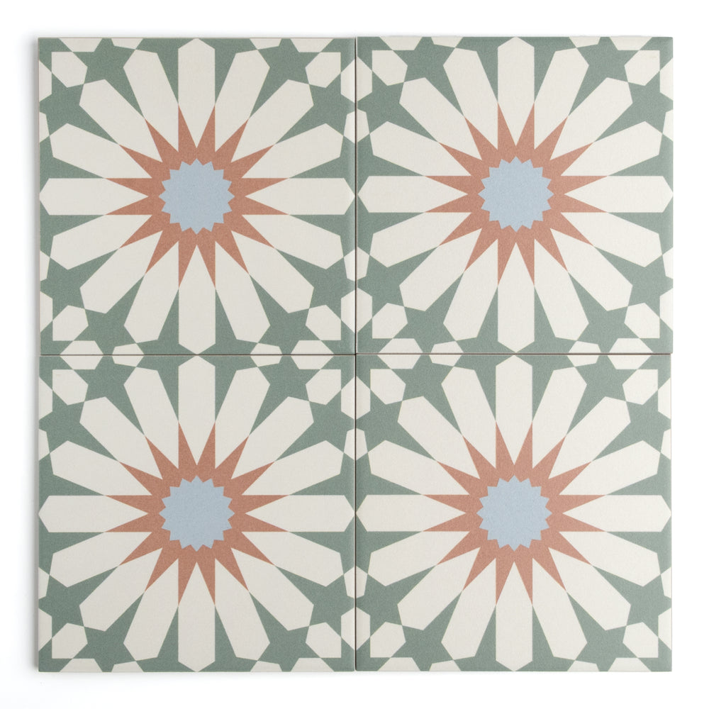 Tropez Mint Patterned Tile