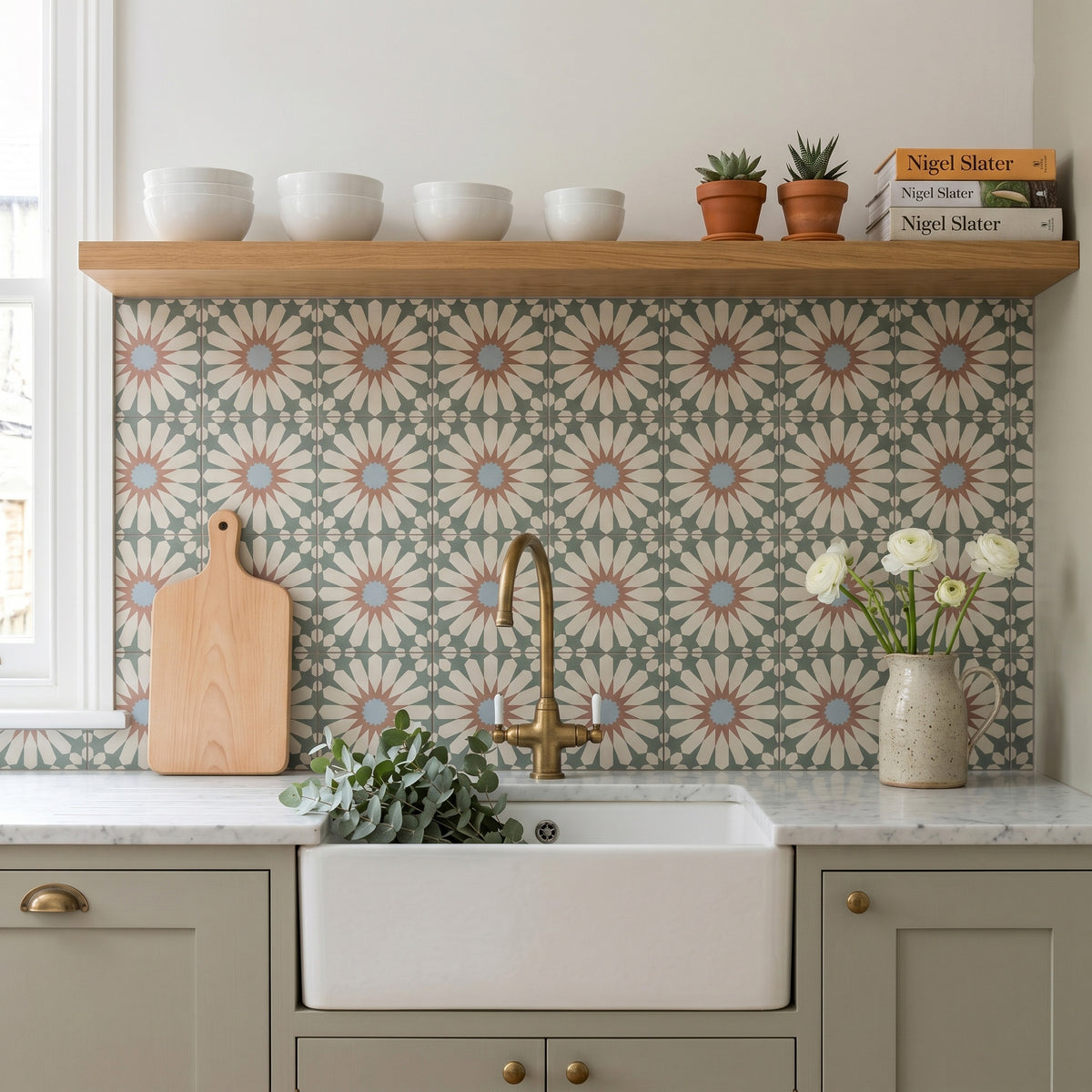 Tropez Mint Patterned Tile