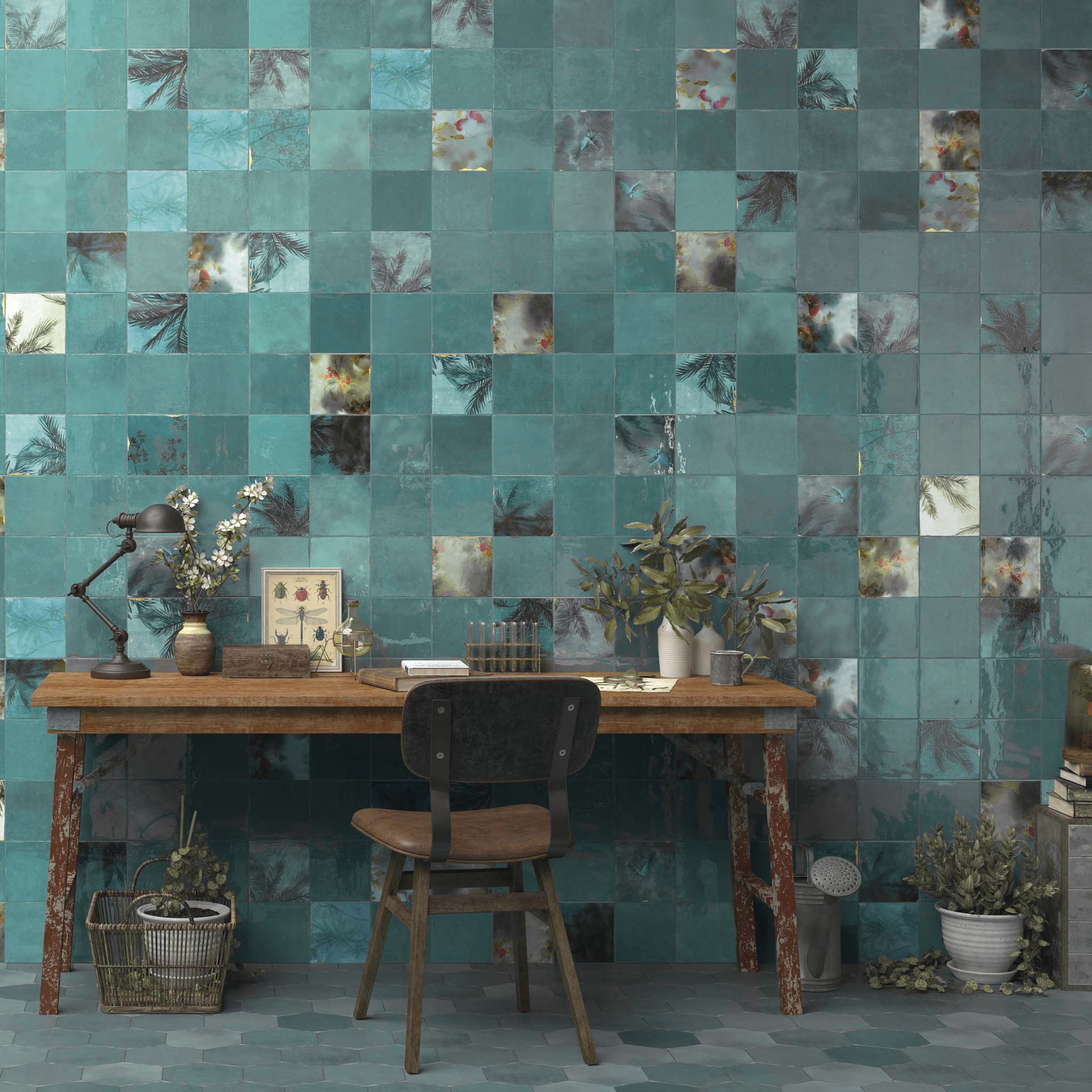 Zellige Teal Decor Wall Tile