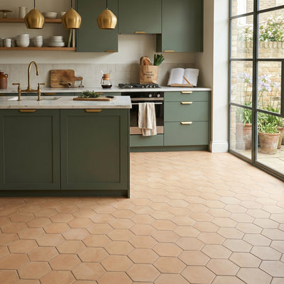 Fireclay Light Hex Tile