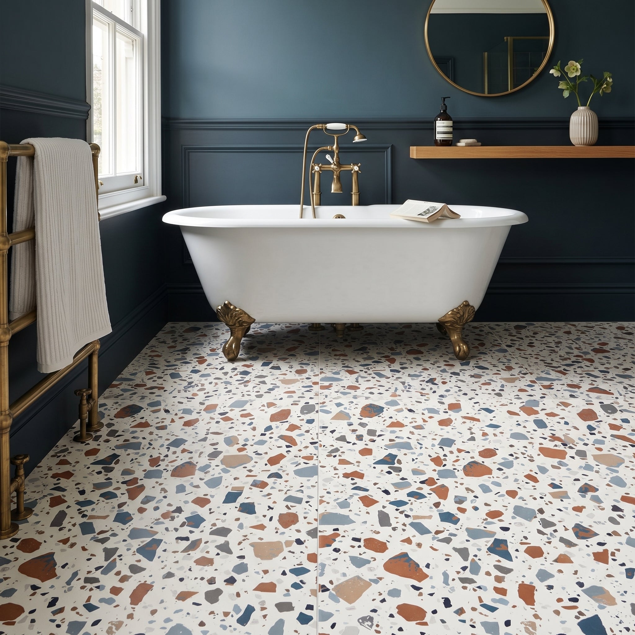 Flecks White Terrazzo Tile