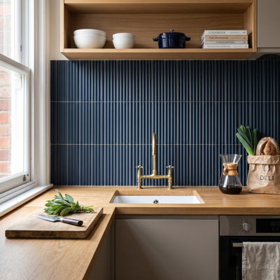 Fluted Denim Decor Wall Tile