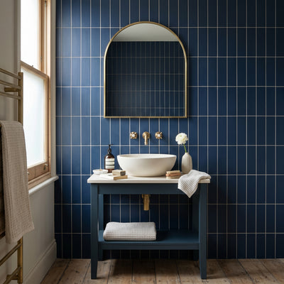 Fluted Denim Plain Wall Tile