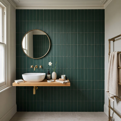 Fluted Emerald Decor Wall Tile