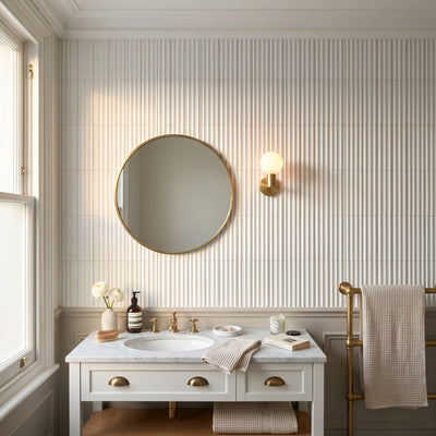 Fluted Snow Decor Wall Tile