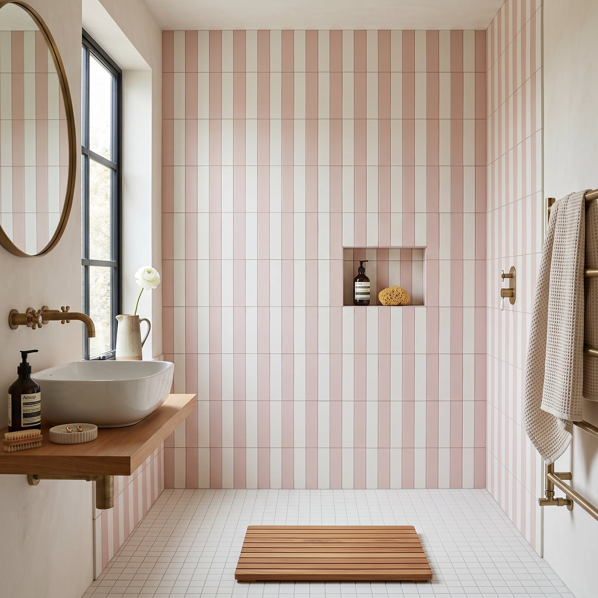 Fluted Stripes Pink