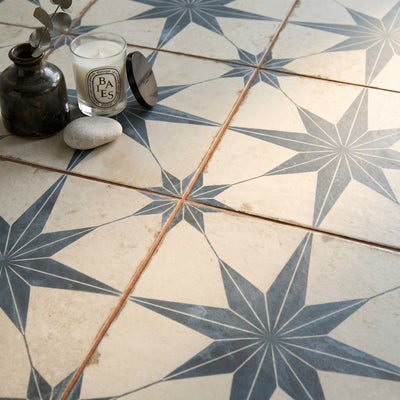 Heritage Star Blue Patterned Tile