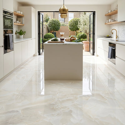 Jewel Onyx Ivory Tile