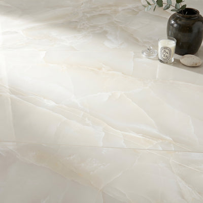 Jewel Onyx Ivory Tile