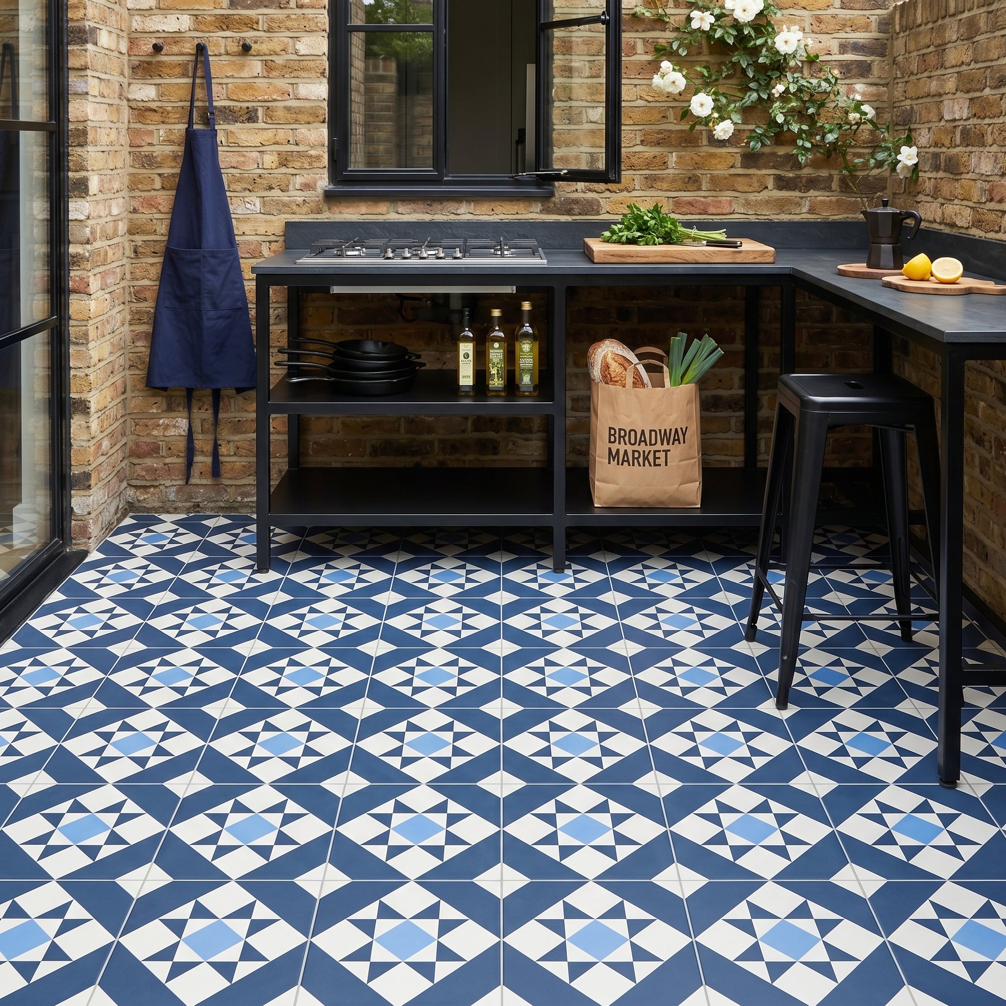 Melville Blue Patterned Tile