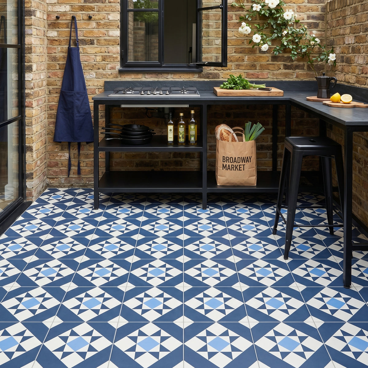Melville Blue Patterned Tile