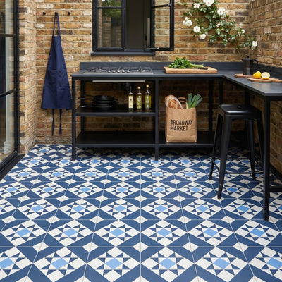 Melville Blue Patterned Tile