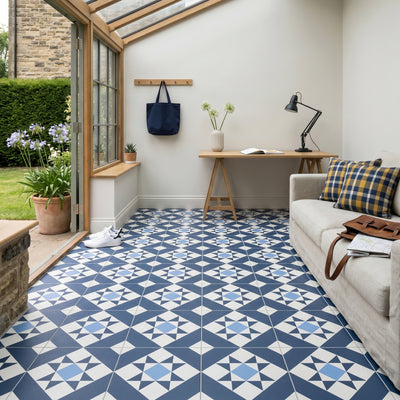 Melville Blue Patterned Tile
