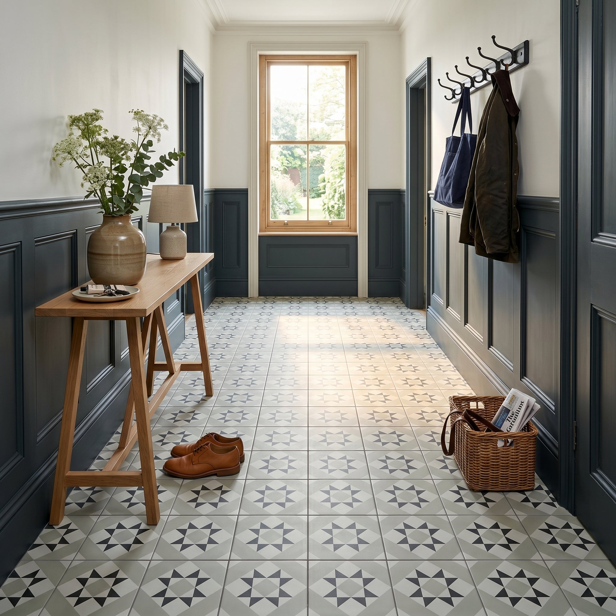 Melville Grey Patterned Tile
