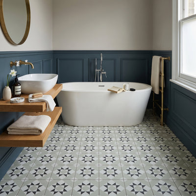 Melville Grey Patterned Tile