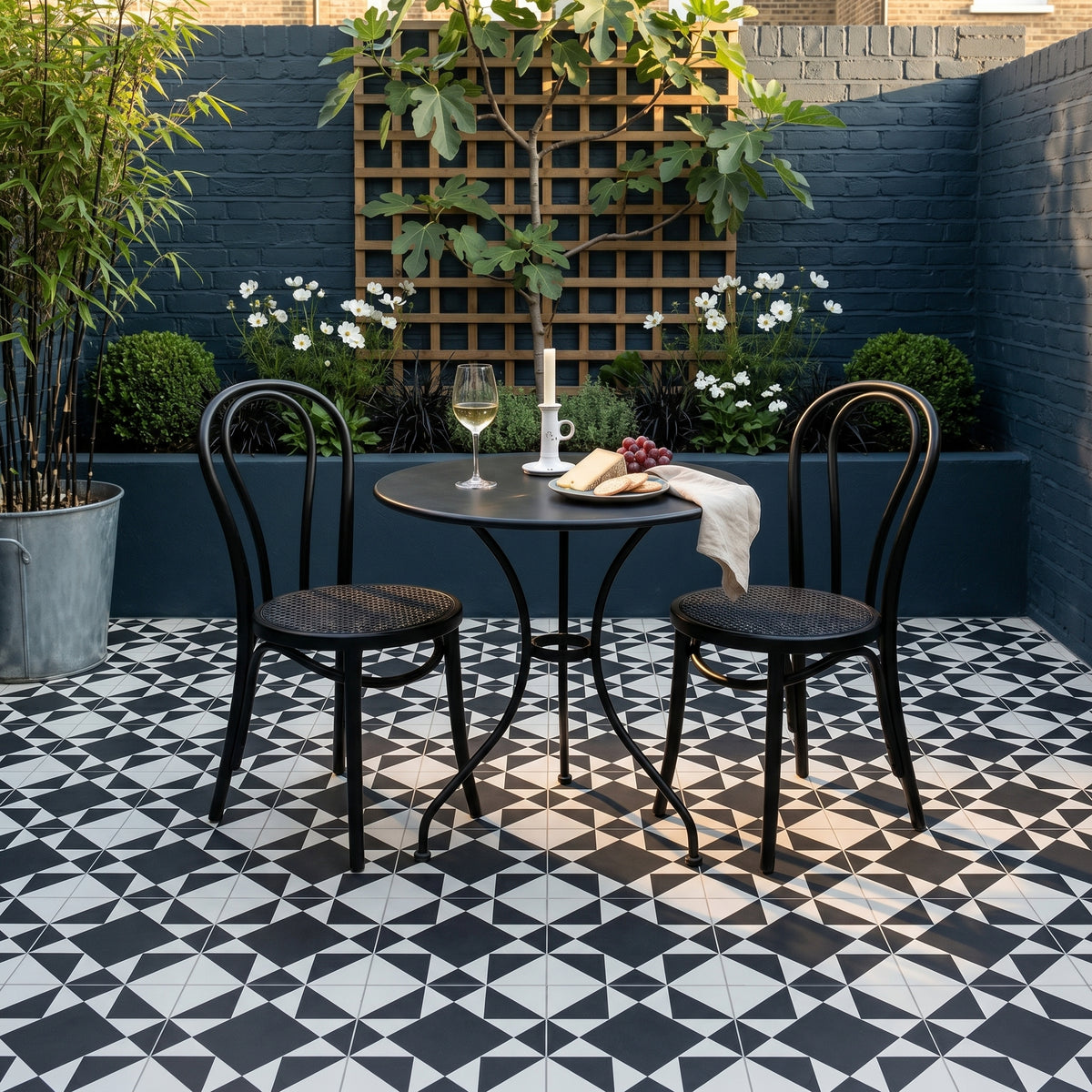 Melville White Patterned Tile