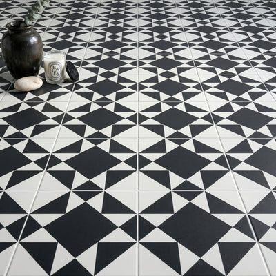 Melville White Patterned Tile