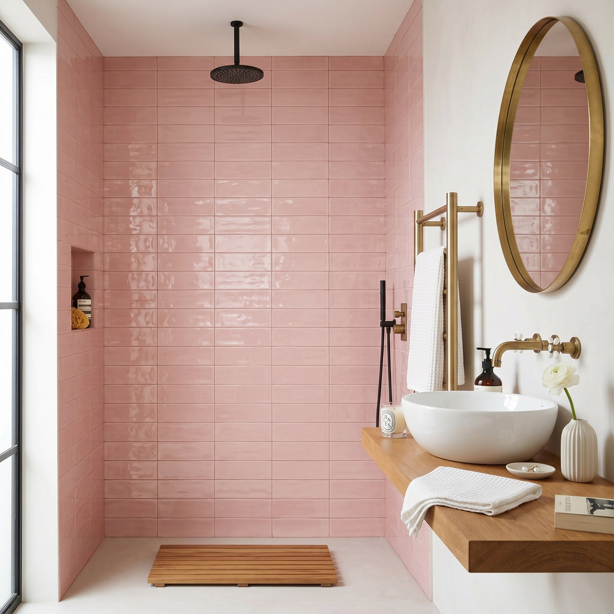 Ripples Pink Wall Tile