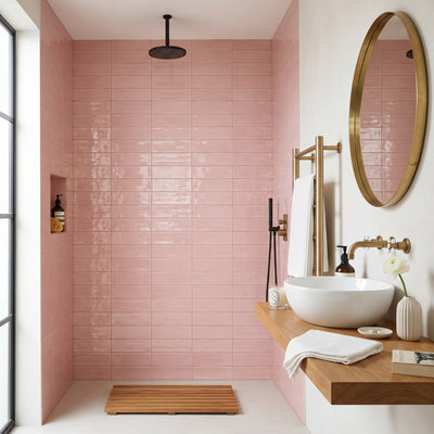 Ripples Pink Wall Tile