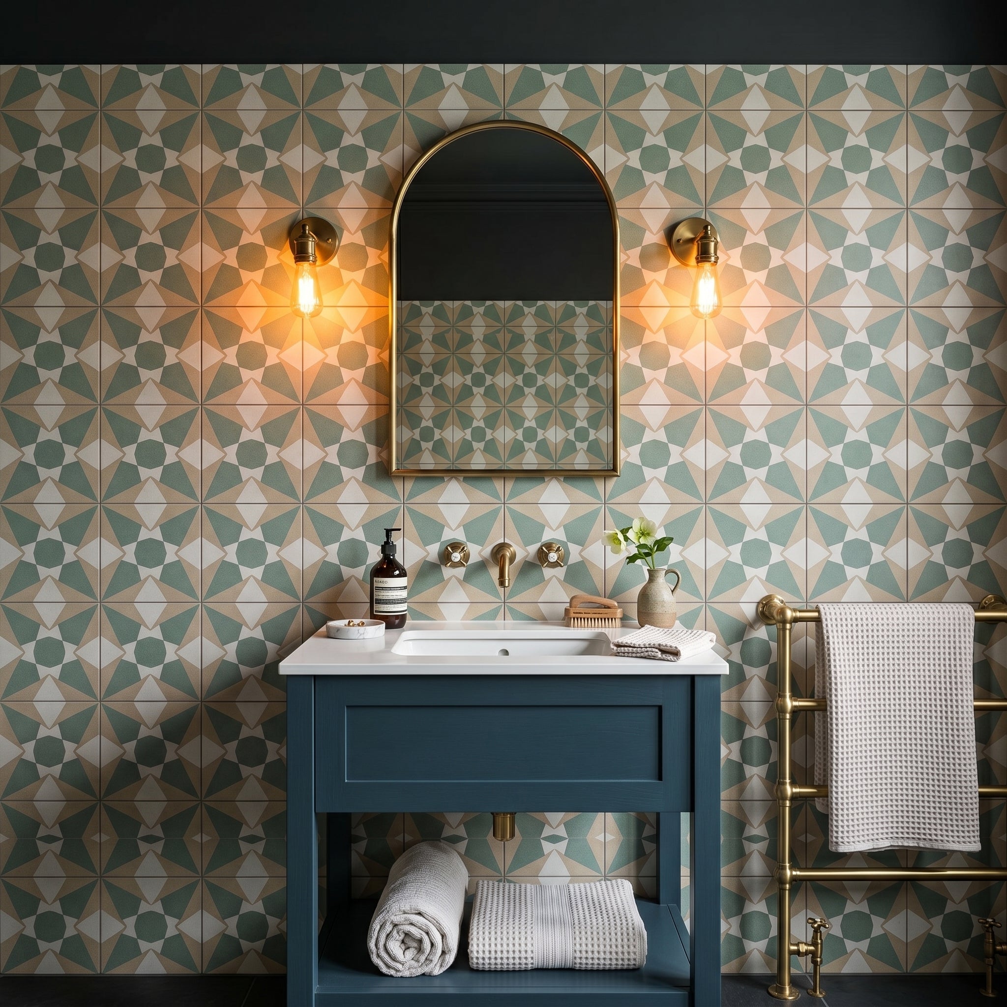 Rosetta Green Patterned Tile