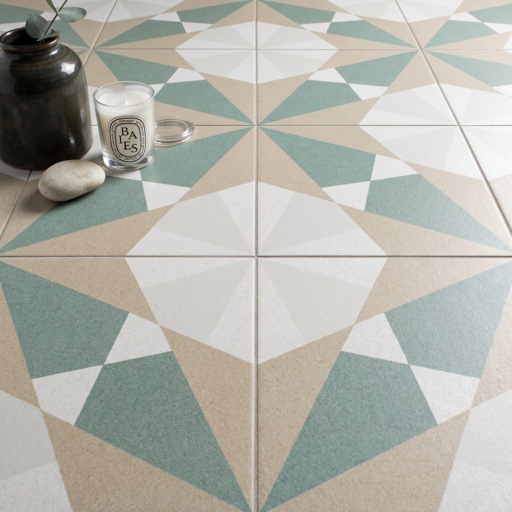 Rosetta Green Patterned Tile