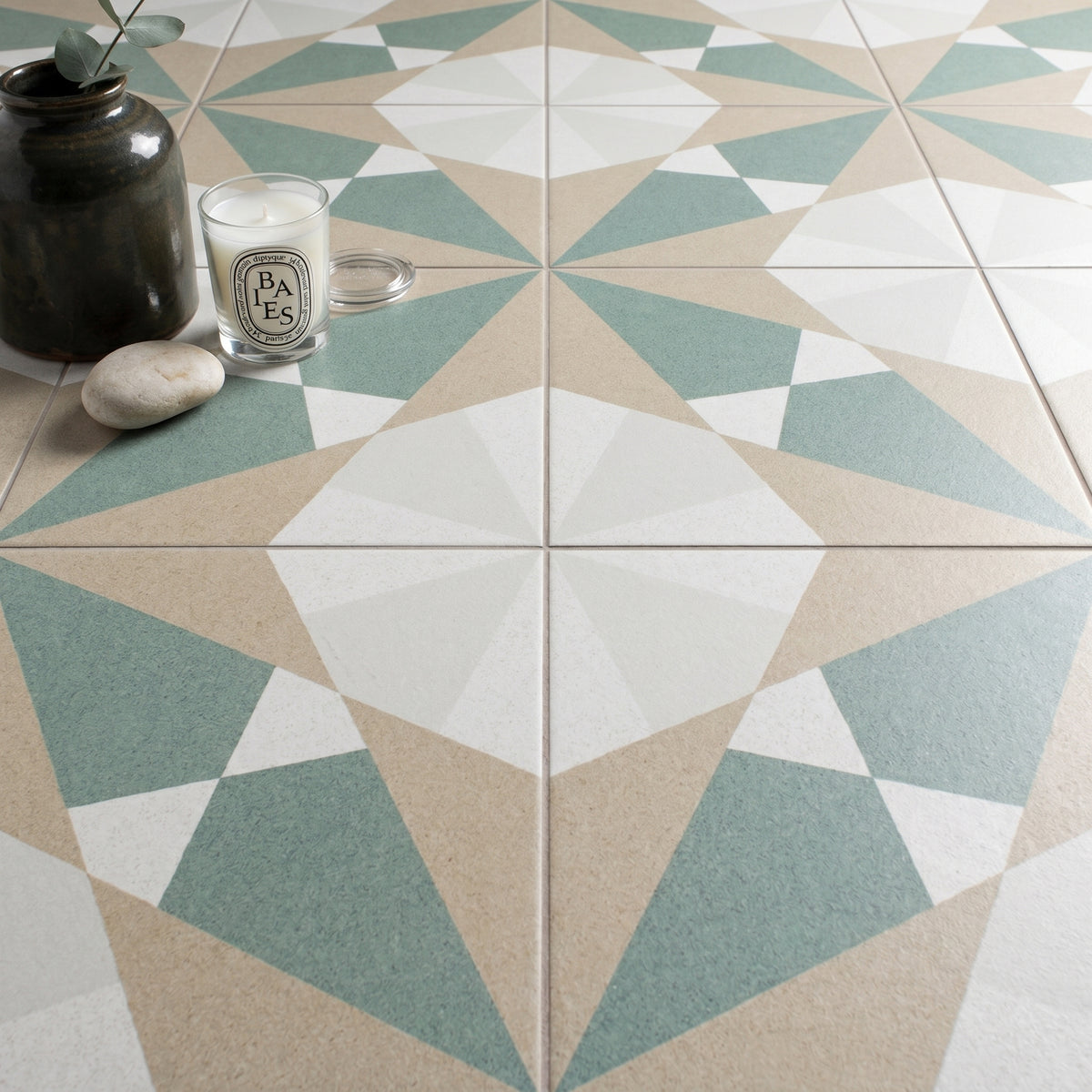 Rosetta Green Patterned Tile