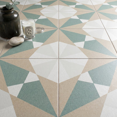 Rosetta Green Patterned Tile