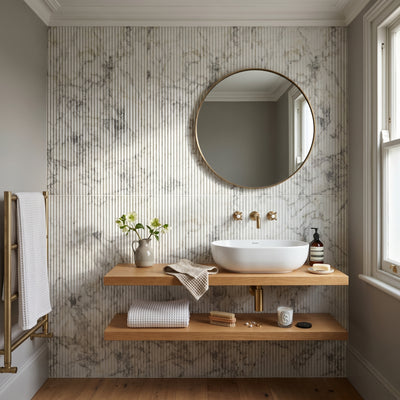 Sloane Marble Fluted Tile