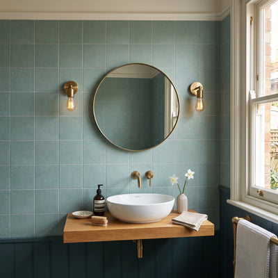 Starburst Teal Terrazzo Tile