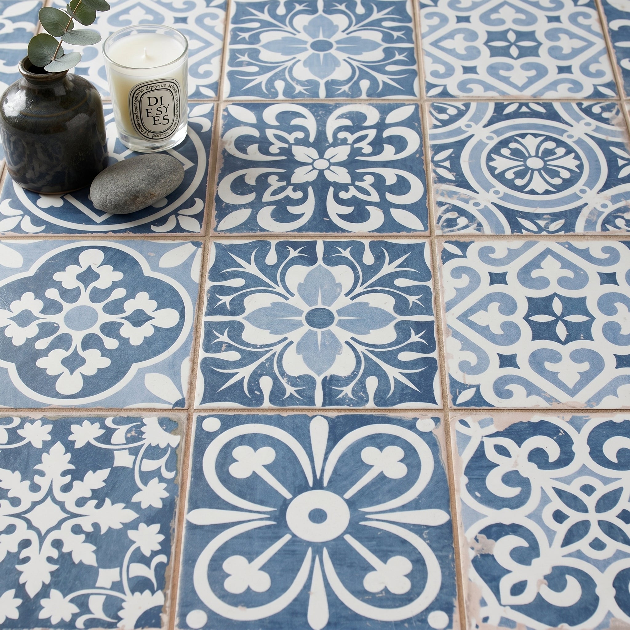 Tapestry Blue Patterned Tile