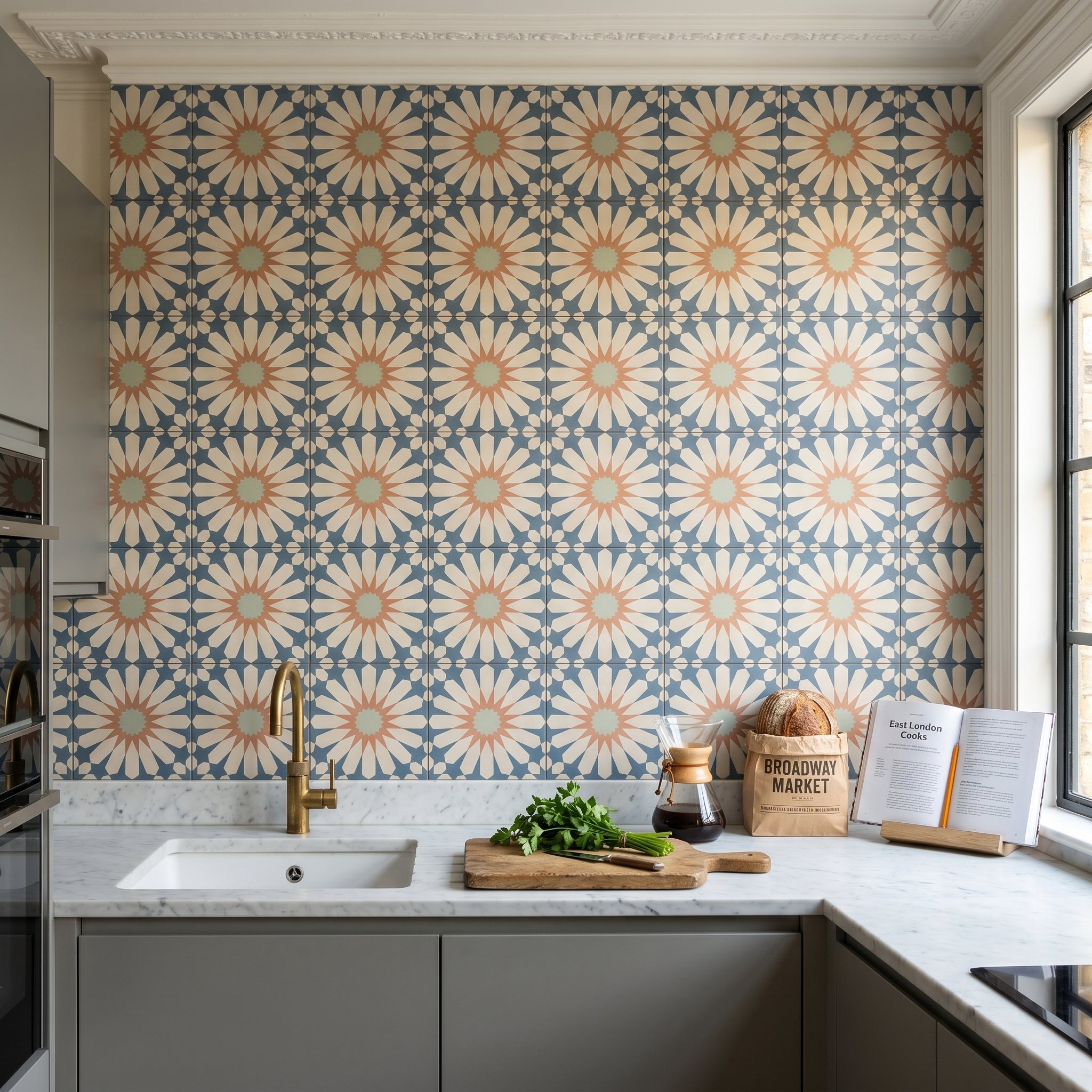 Tropez Blue Patterned Tile