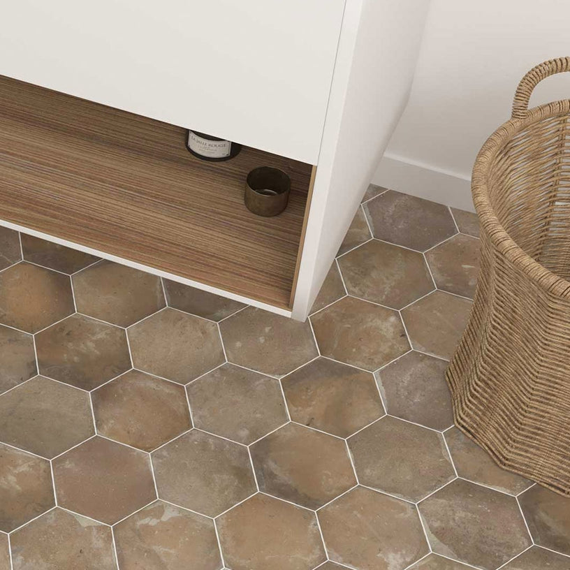 Croft Cotto - Rustic Terracotta Floor Tiles for Kitchens & Bathrooms - 14 x 16 cm - Matt Porcelain